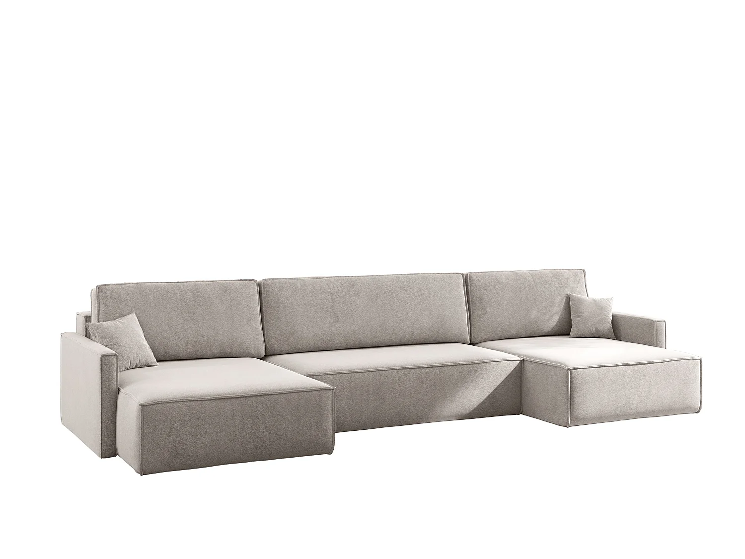 Ecksofa Carlos U-Form Mit Schlaffunktion Und Bettkasten Stoff Salvador Beige