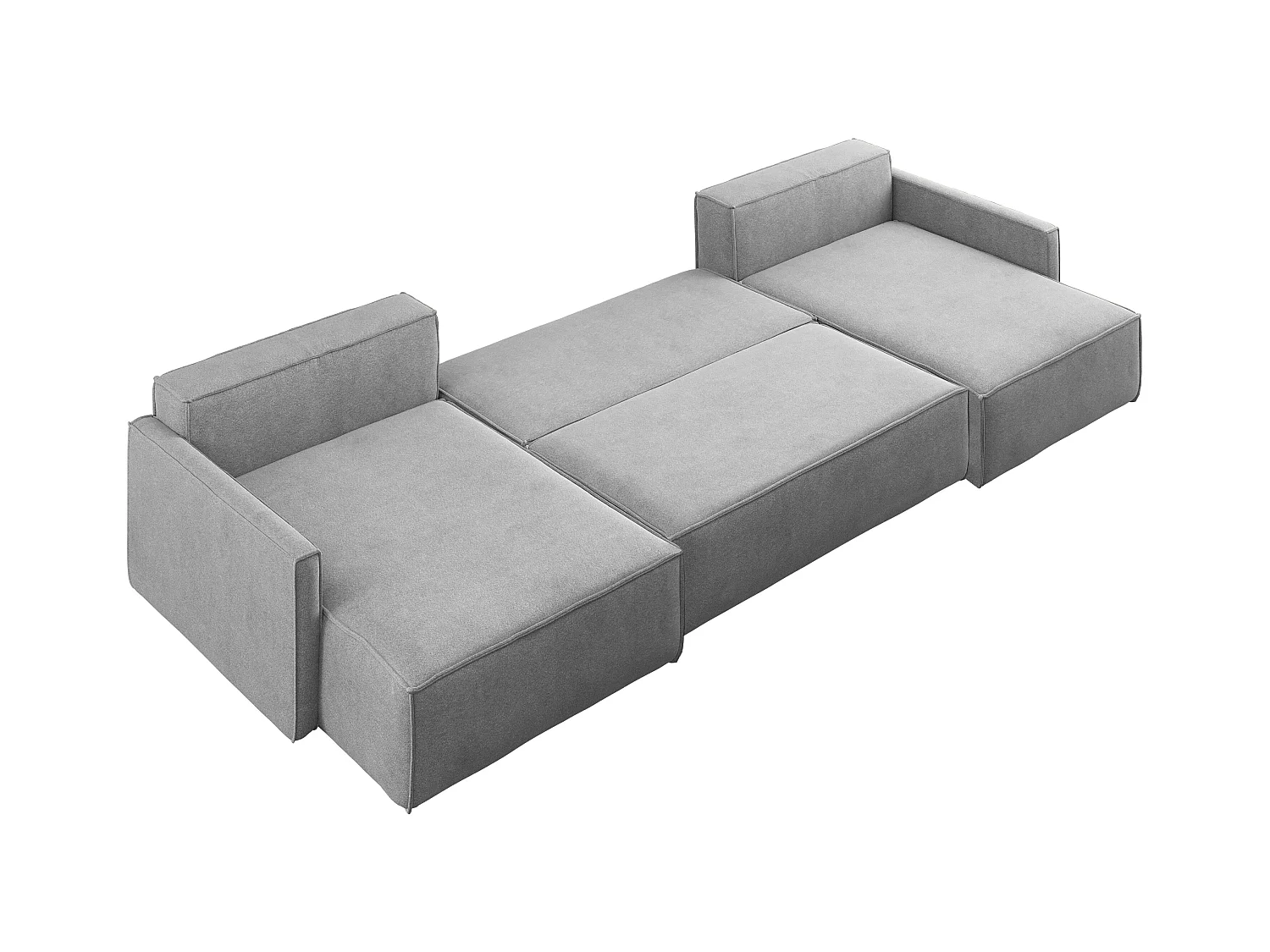 Ecksofa Carlos U-Form Mit Schlaffunktion Und Bettkasten Stoff Salvador Grau