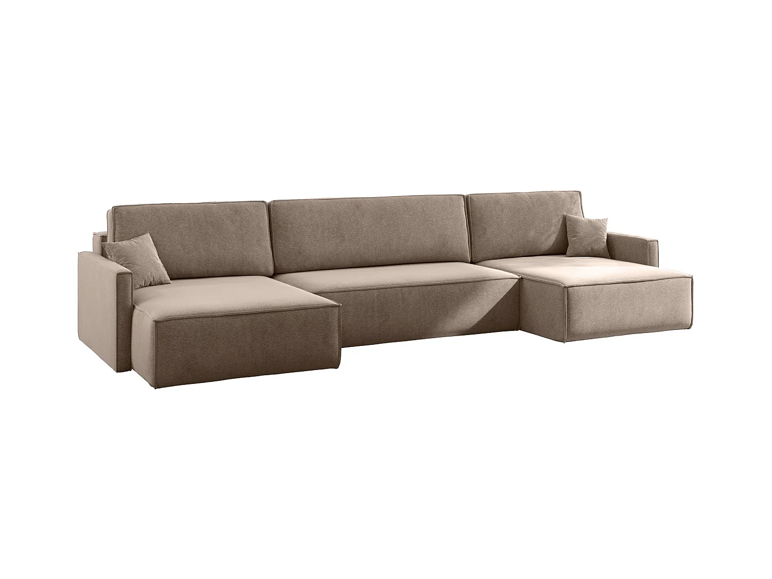 Ecksofa Carlos U-Form Mit Schlaffunktion Und Bettkasten Stoff Salvador Dunkelbeige