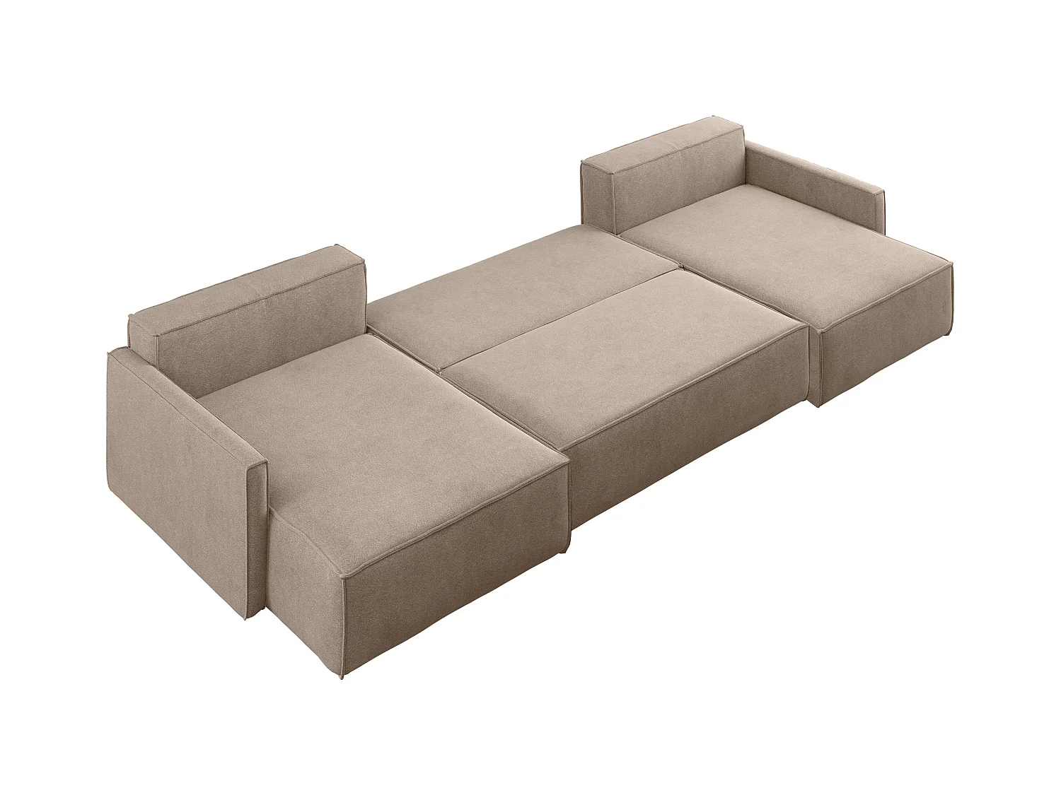 Ecksofa Carlos U-Form Mit Schlaffunktion Und Bettkasten Stoff Salvador Dunkelbeige