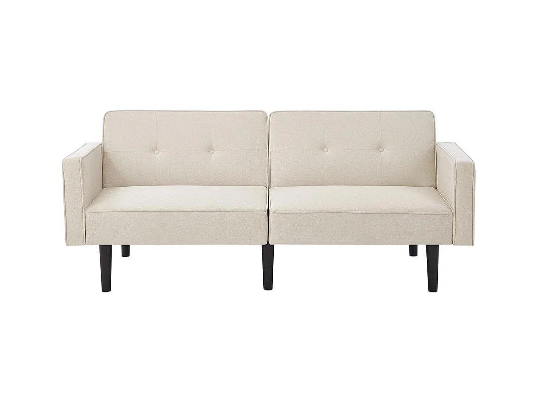 Canapé multifonction 2 en 1 deux places avec méridienne dossiers réglables indépendants ornements métalliques tissu coton lin beige