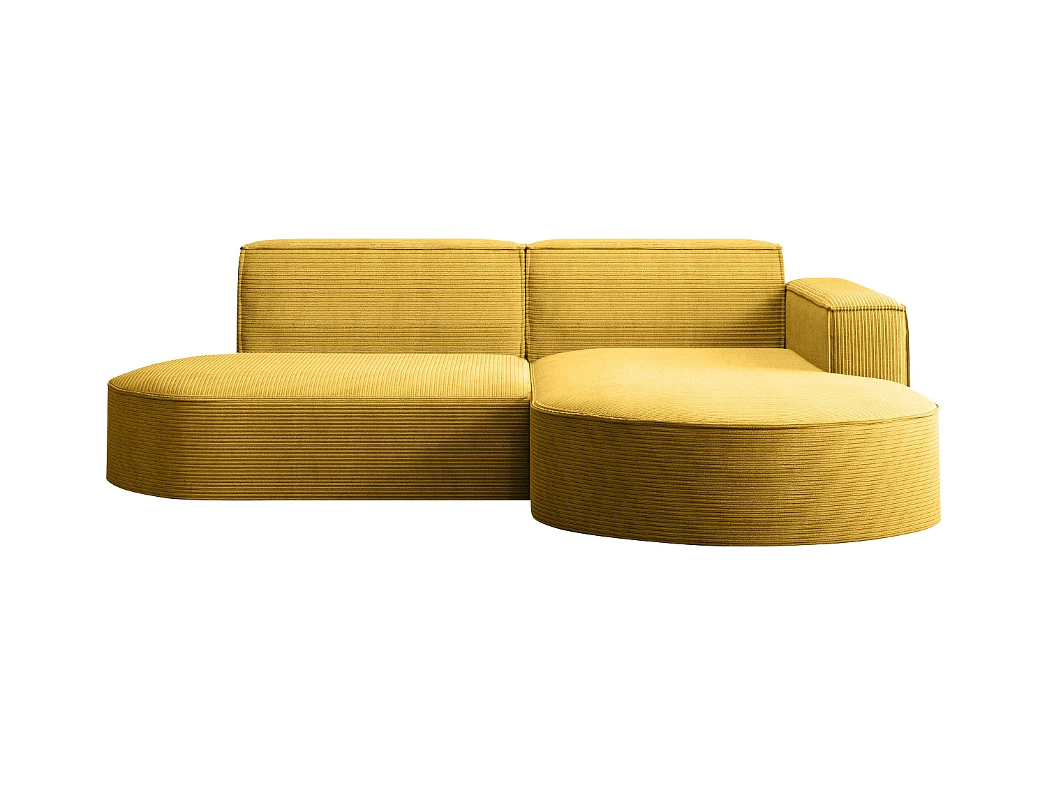 Ecksofa Designer MODENA STUDIO stoff Dicker cord Poso Gelb Rechts