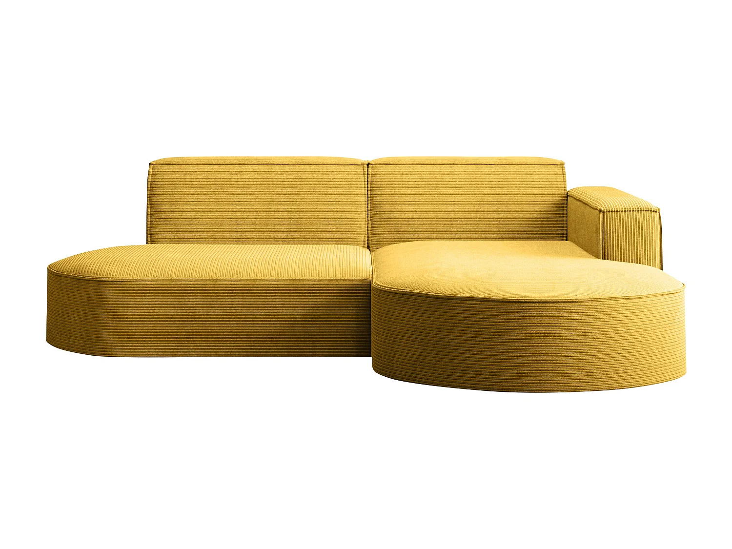 Canapé d'angle Designer MODENA STUDIO tissu Cordon épais Poso Jaune Droit