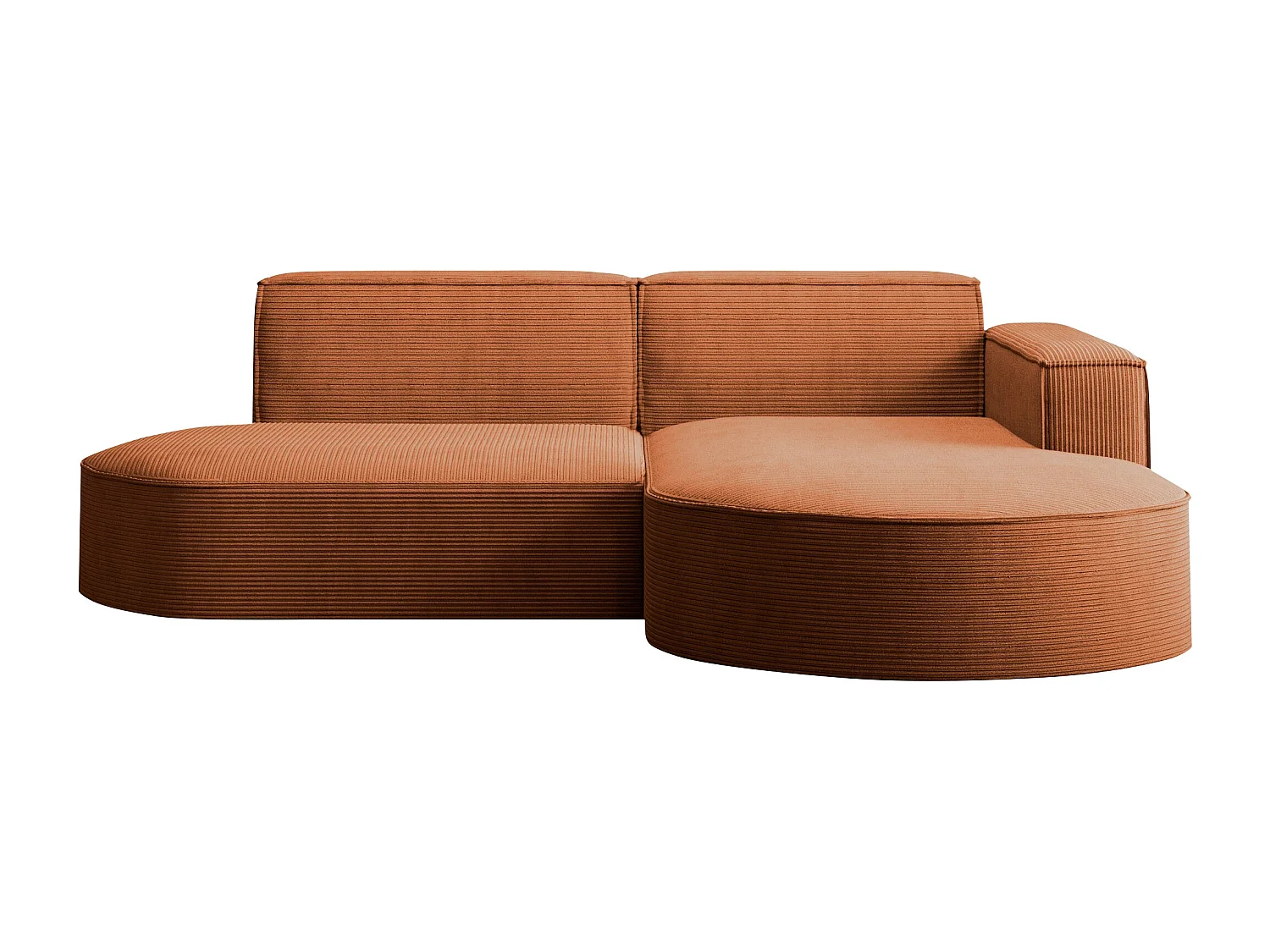 Canapé d'angle Designer MODENA STUDIO tissu Cordon épais Poso Brick Droit