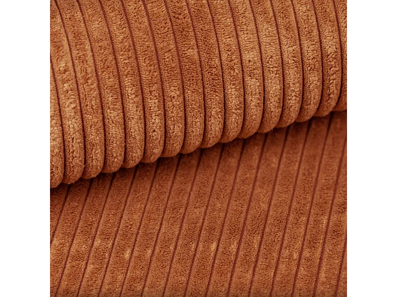 Ecksofa Designer MODENA STUDIO stoff Dicker cord Poso Ziegel Rechts