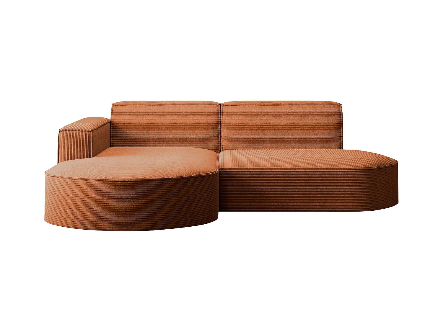 Ecksofa Designer MODENA STUDIO stoff Dicker cord Poso Ziegel Links