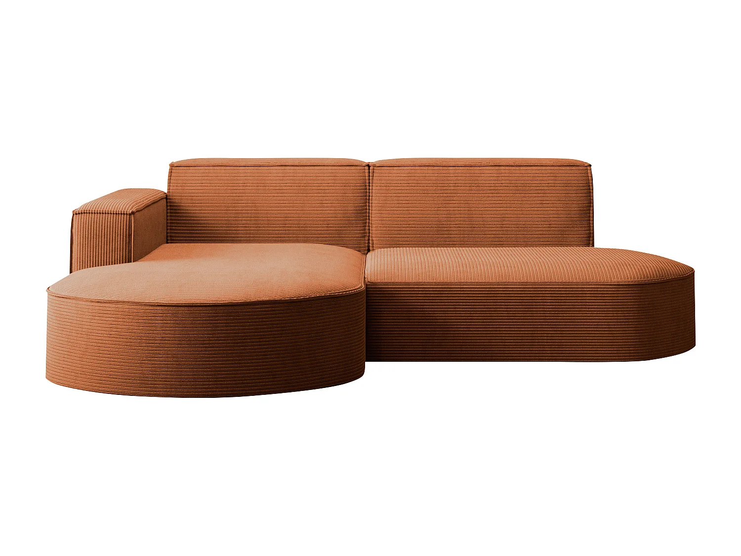 Canapé d'angle Designer MODENA STUDIO tissu Cordon épais Poso Brick Gauche