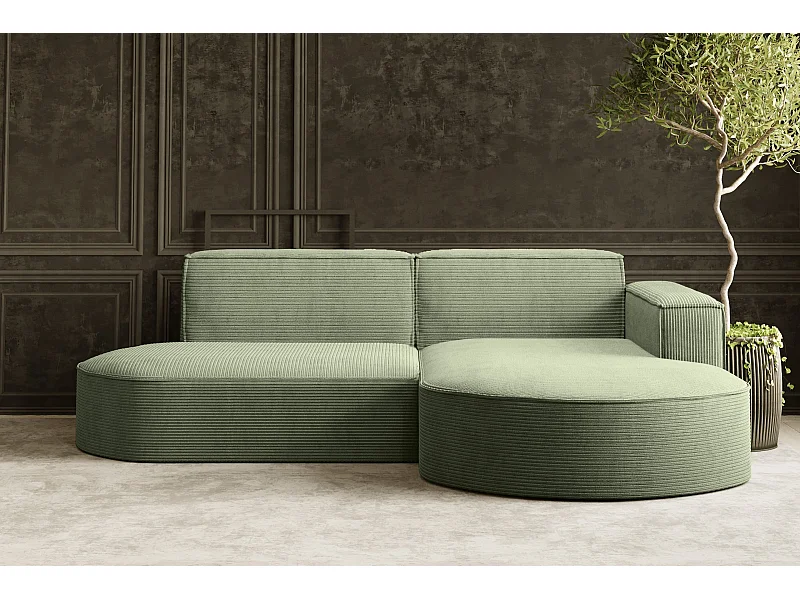 Divano angolare Designer MODENA STUDIO tessuto Corda spessa Poso Verde chiaro Destro