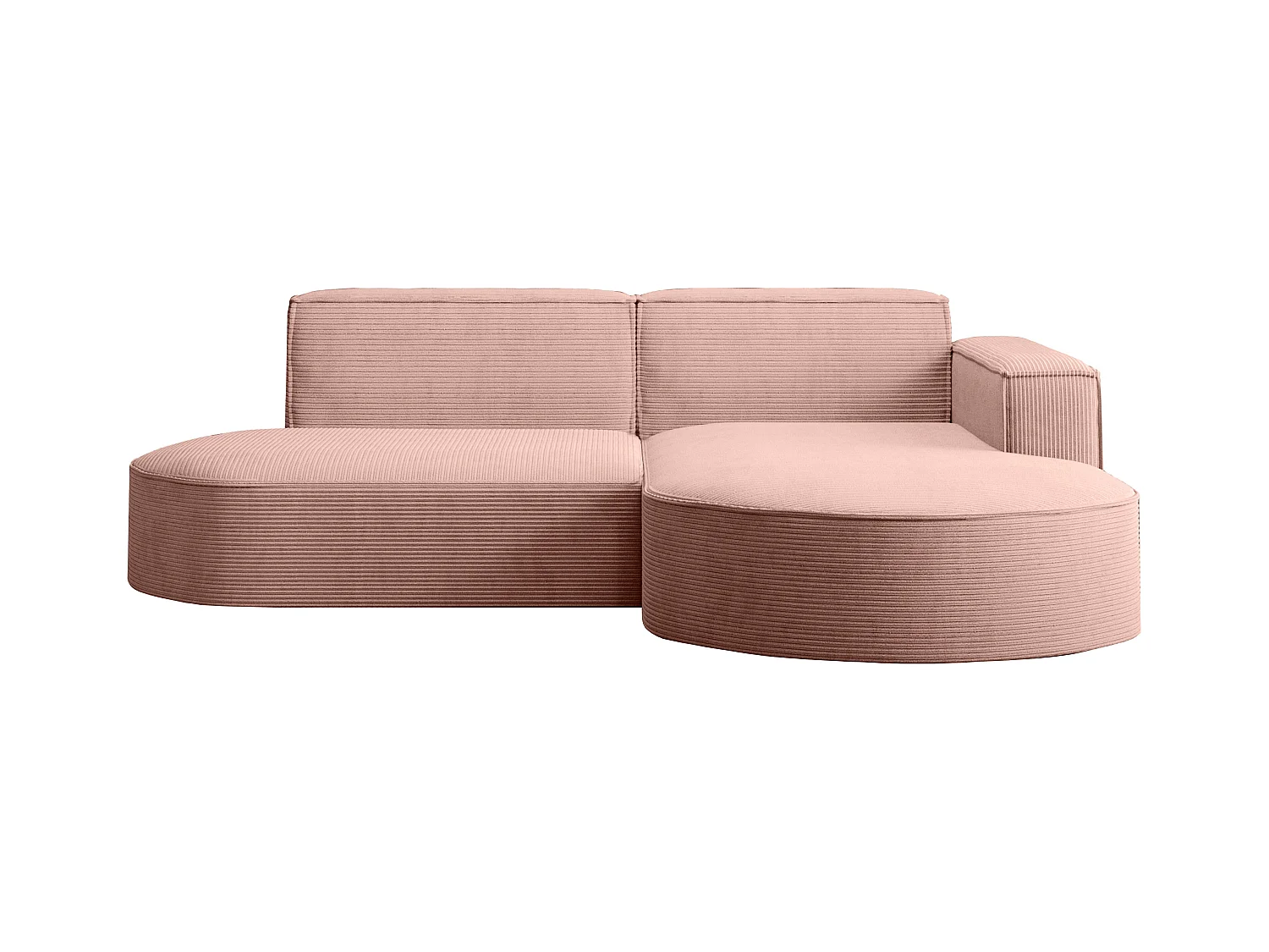 Ecksofa Designer MODENA STUDIO stoff Dicker cord Poso Rosa Rechts