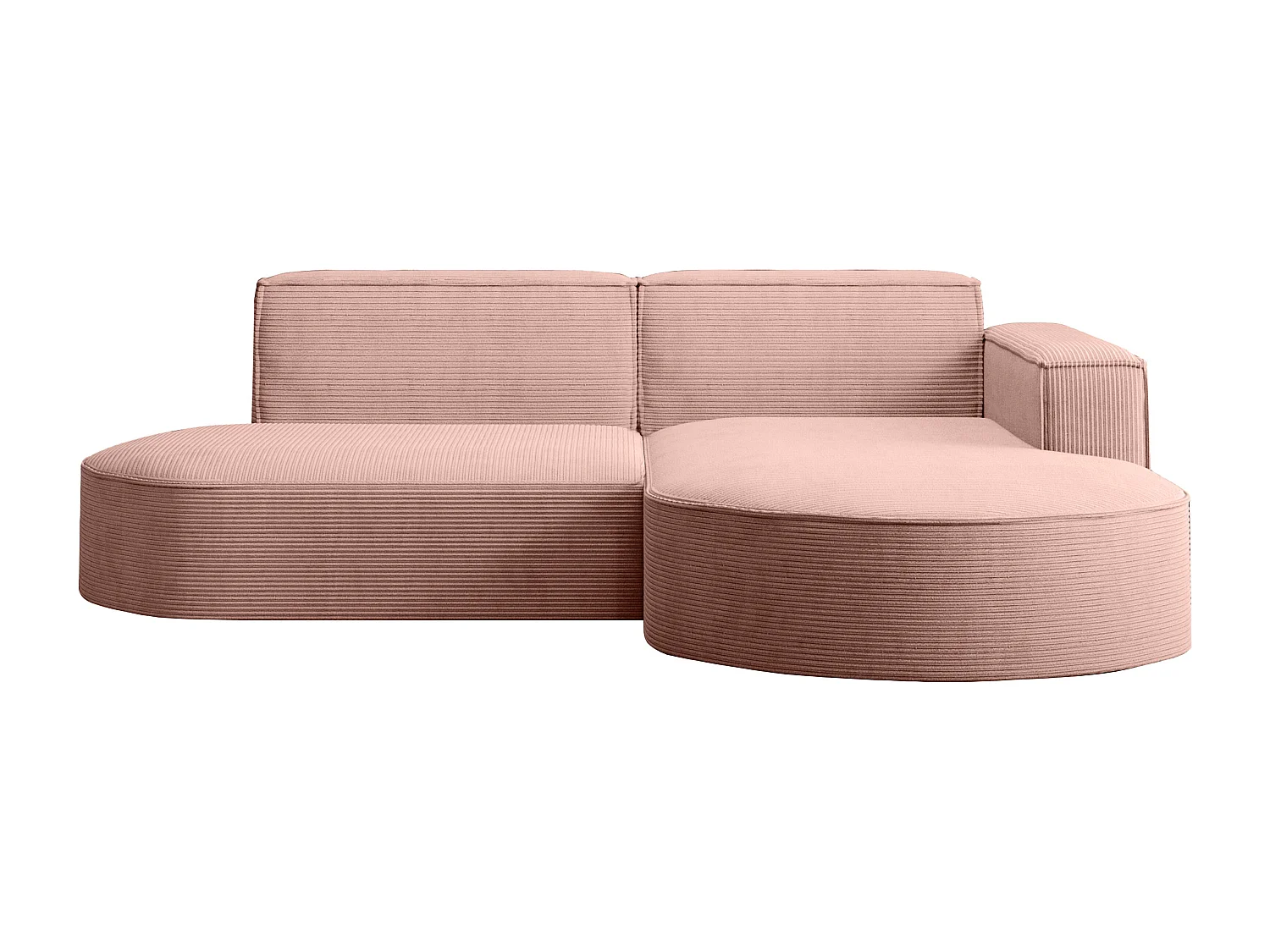 Canapé d'angle Designer MODENA STUDIO tissu Cordon épais Poso Rosa Droit