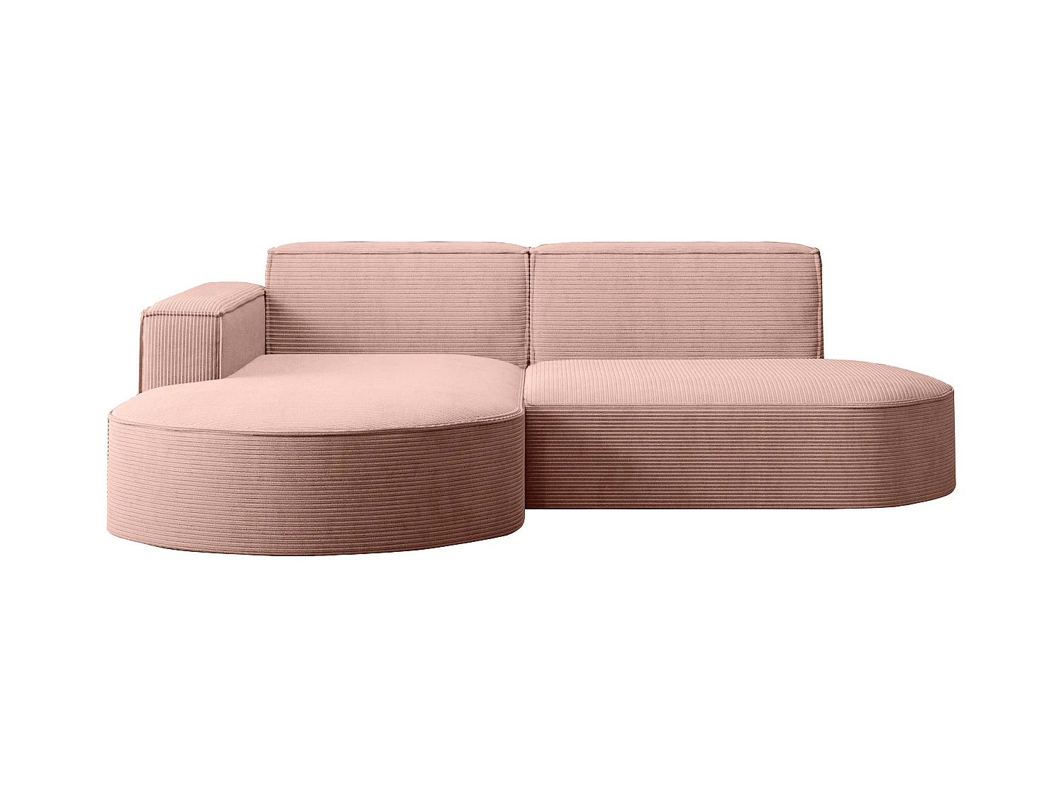 Ecksofa Designer MODENA STUDIO stoff Dicker cord Poso Rosa Links