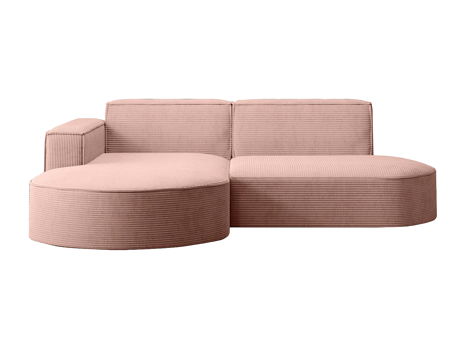 Canapé d'angle Designer MODENA STUDIO tissu Cordon épais Poso Rosa Gauche