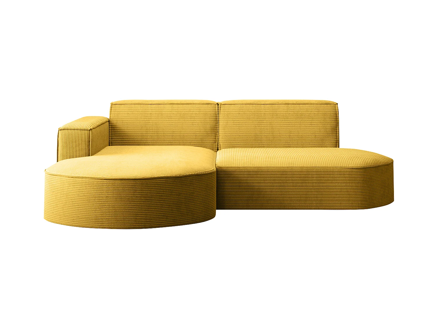 Ecksofa Designer MODENA STUDIO stoff Dicker cord Poso Gelb Links