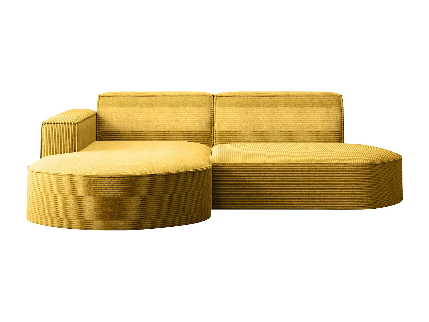 Canapé d'angle Designer MODENA STUDIO tissu Cordon épais Poso Jaune Gauche