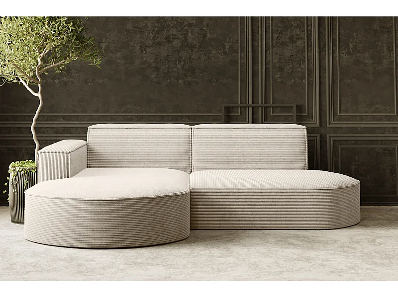 Hoekbank Designer MODENA STUDIO stof Dik koord Poso Beige Links