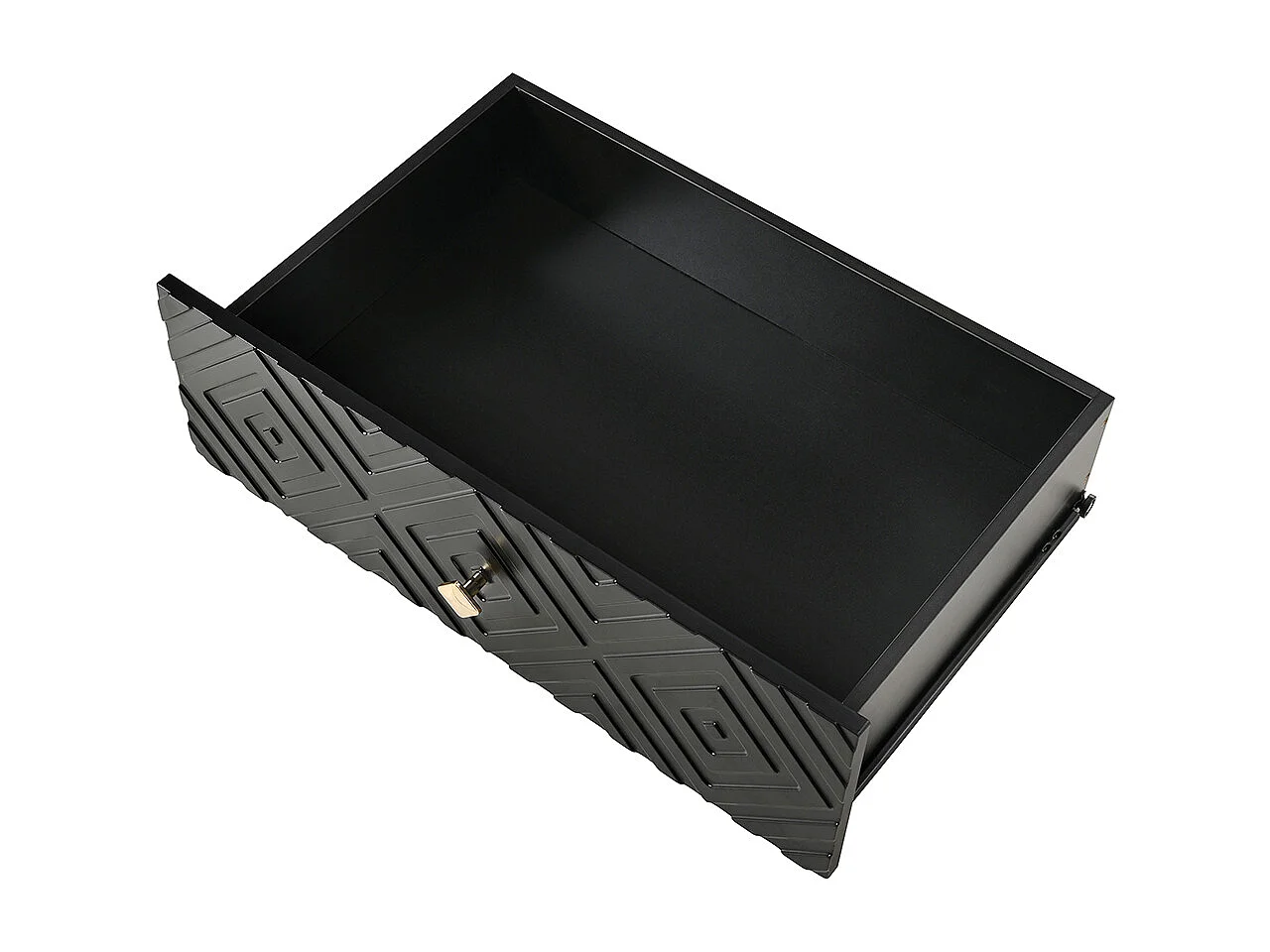 Moderne ladekast met 6 laden en metalen poten voor slaapkamer en woonkamer zwart en goud elegant design