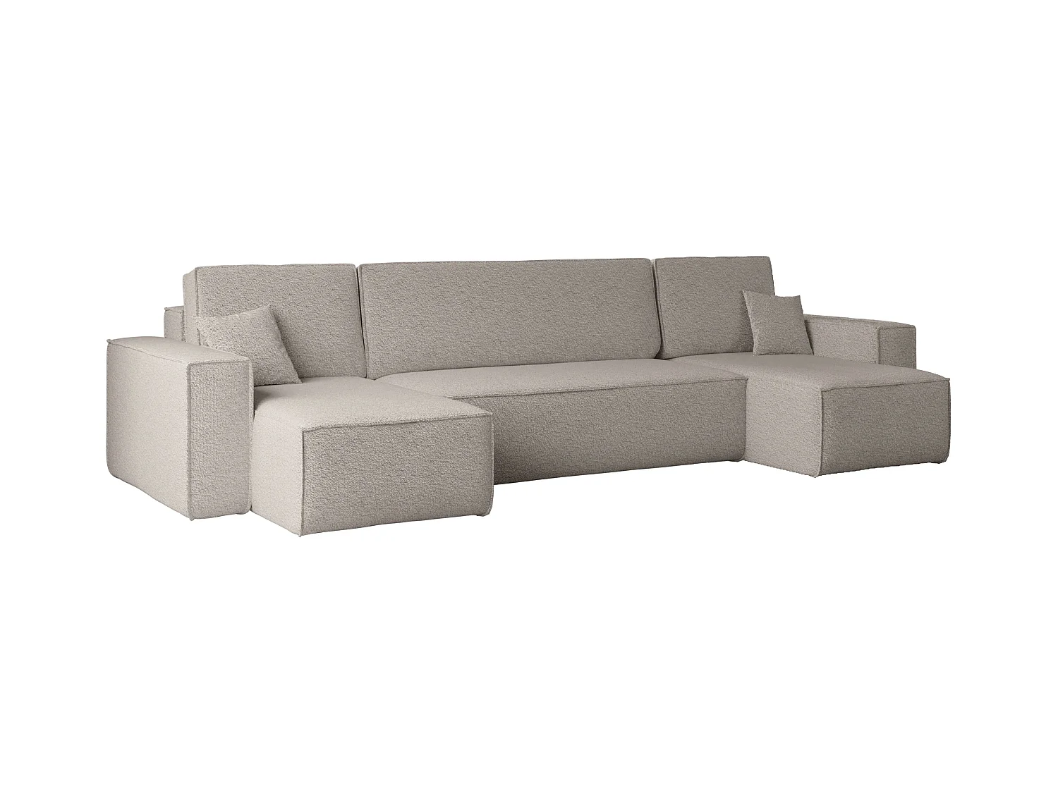 Ecksofa mit schlaffunktion und bettkasten, Sofa U-form, Couch U-form BEST stoff Abriamo Dunkelbeige