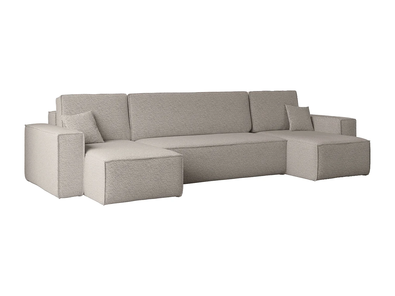 Canapé d'angle avec fonction couchage et coffre de lit, Canapé en U, Canapé en U BEST tissu Abriamo beige foncé