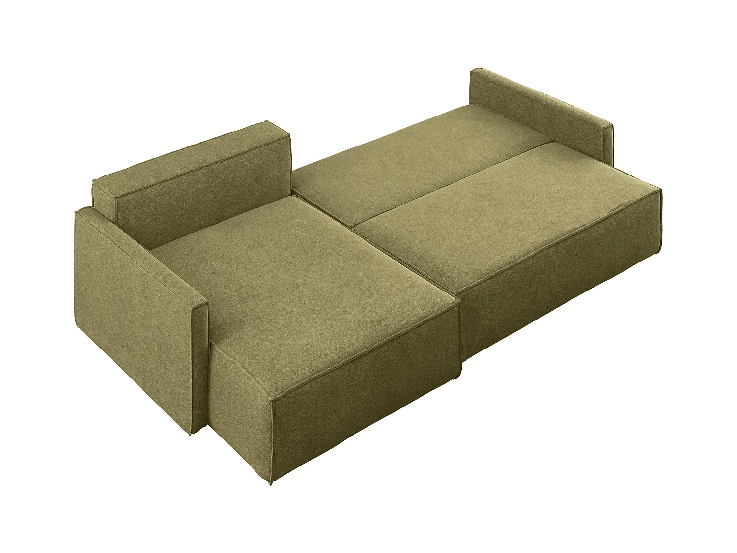 Schlafsofa Carlos L-Form, Ecksofa Mit Bettkasten Und Schlaffunktion Stoff Salvador Links Olive