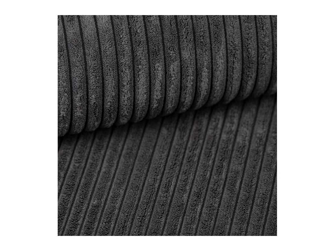 Schlafsofa Carlos, Ecksofa L-Form mit schlaffunktion und bettkasten Stoff Poso Graphit Links