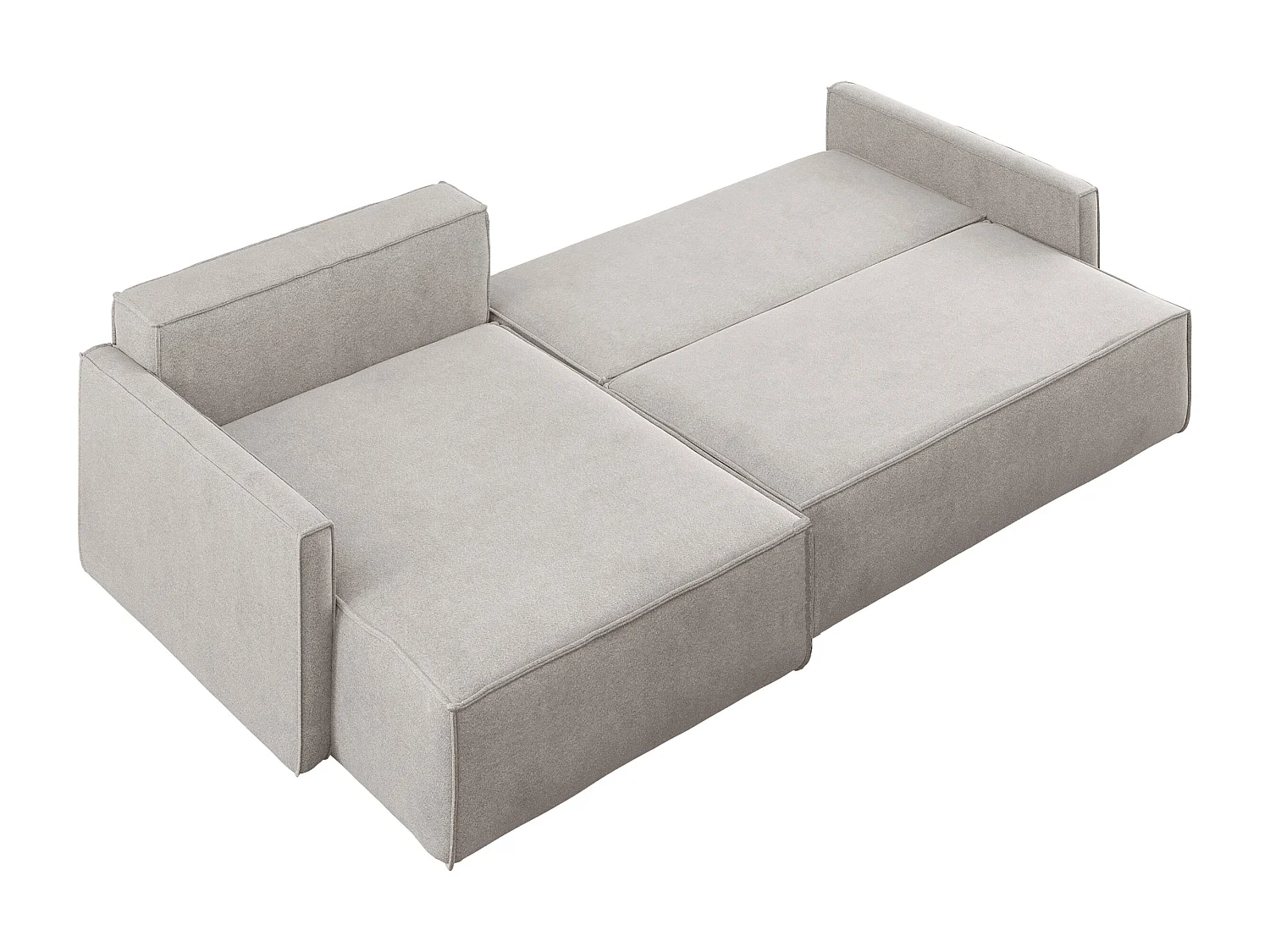 Schlafsofa Carlos L-Form, Ecksofa Mit Bettkasten Und Schlaffunktion Stoff Salvador Links Hellgrau