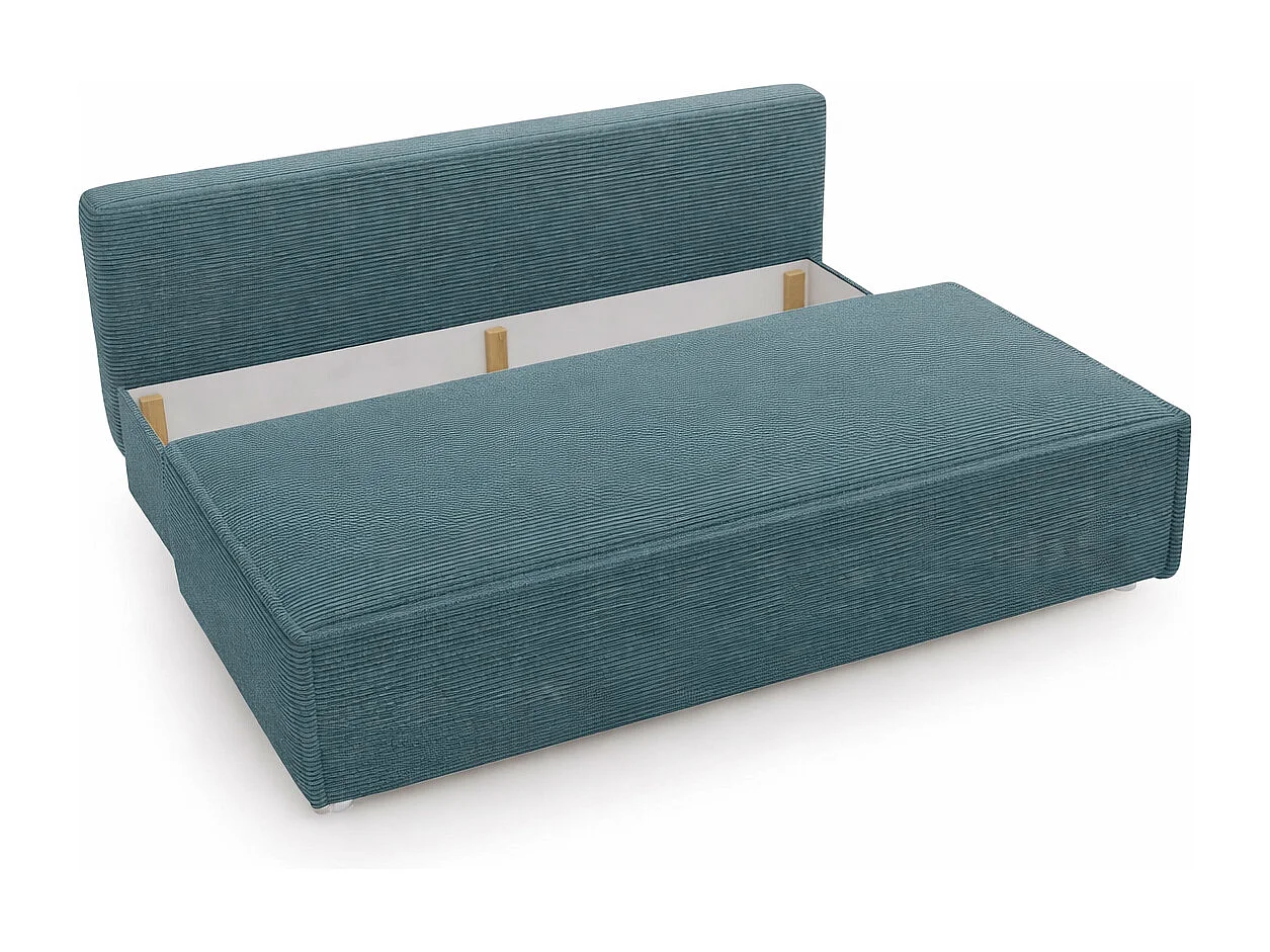 Canapé convertible DUO Poso en tissu - plusieurs coloris Bleu azur