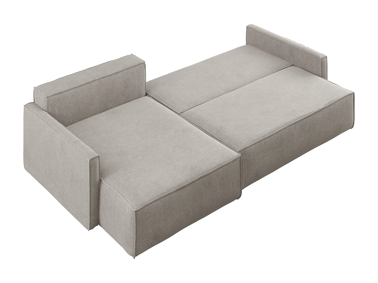 Canapé-lit en L Carlos, canapé d'angle avec coffre de lit et fonction couchage, tissu Salvador Left Beige