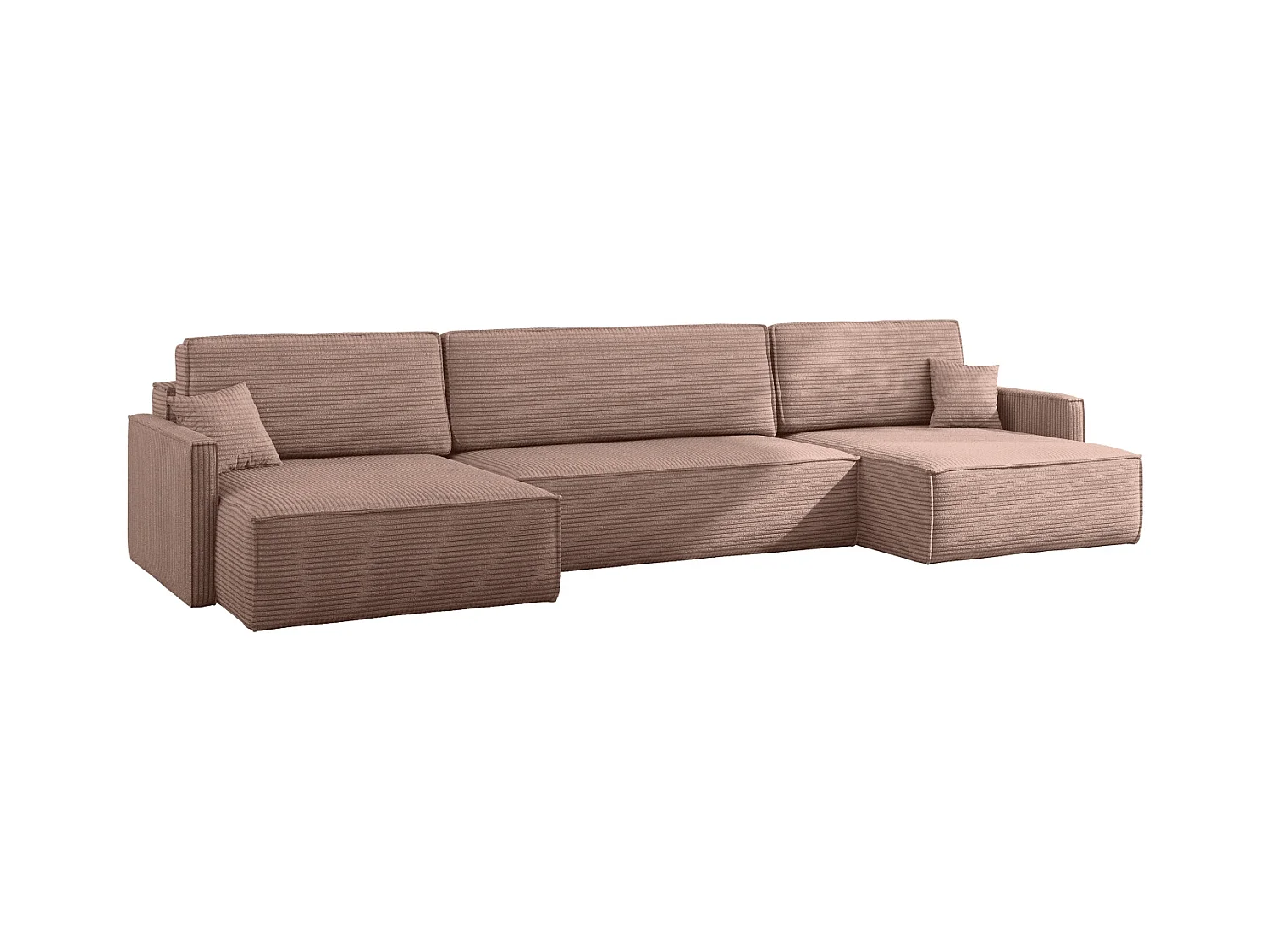 Ecksofa Carlos Mit Schlaffunktion und Bettkasten Elegante Stoff Poso Rosa