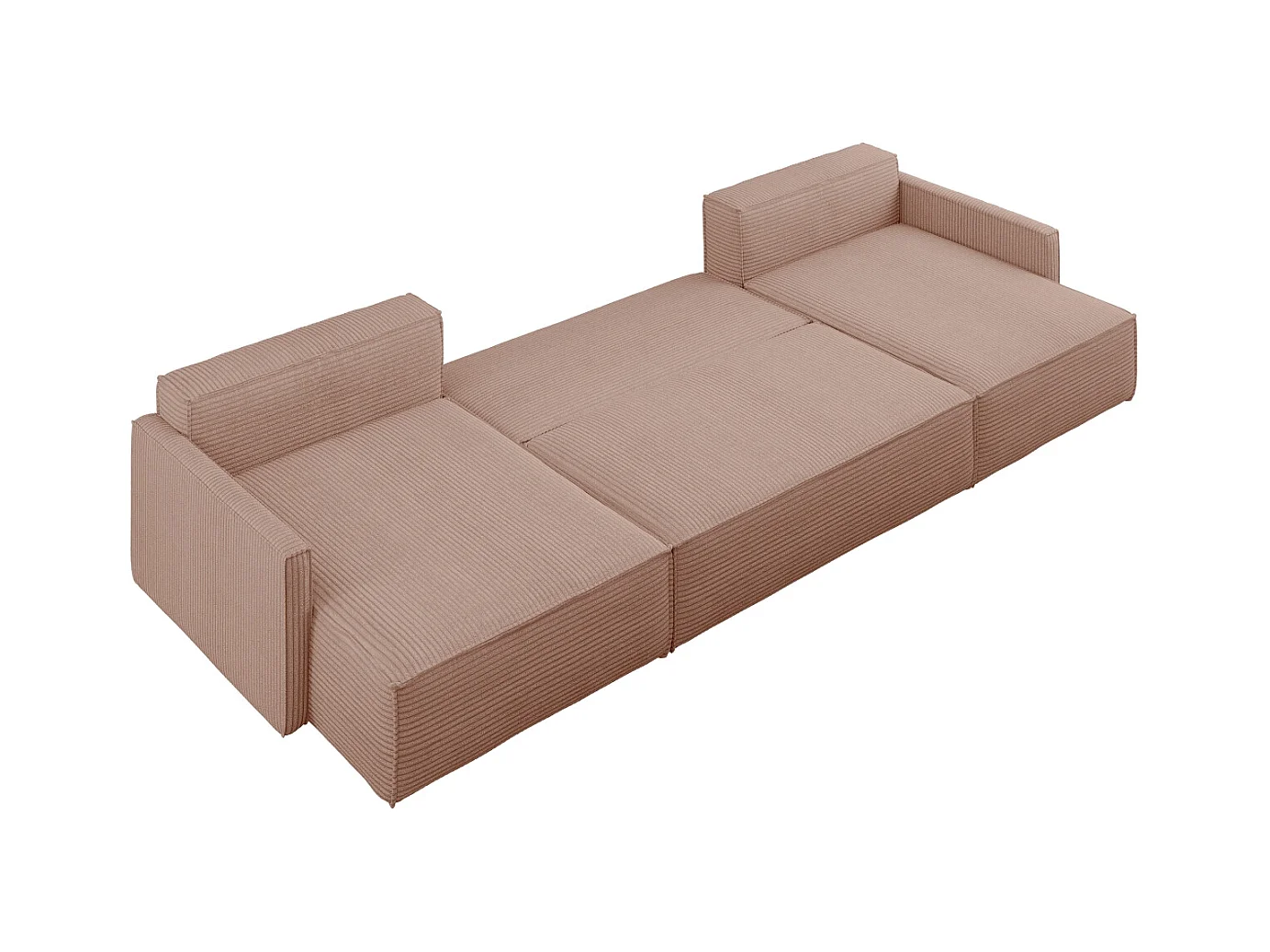 Ecksofa Carlos Mit Schlaffunktion und Bettkasten Elegante Stoff Poso Rosa