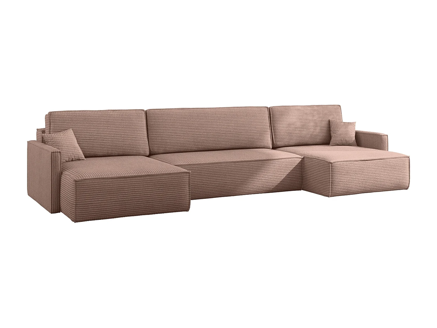 Canapé d'angle Carlos avec fonction couchage et coffre de lit Tissu élégant Poso Rosa