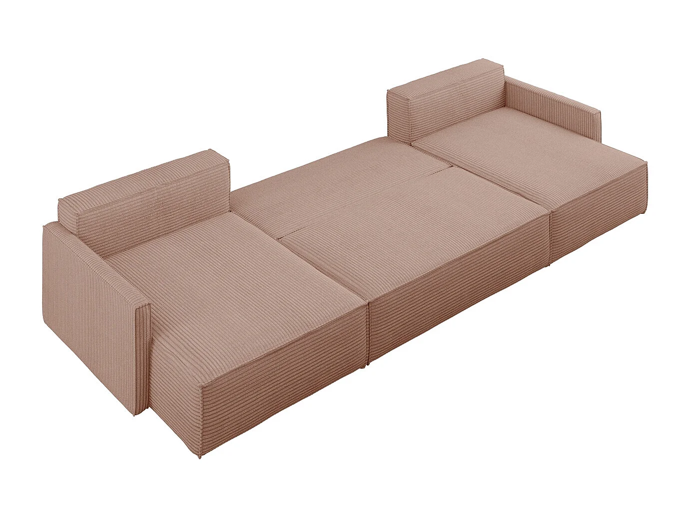 Canapé d'angle Carlos avec fonction couchage et coffre de lit Tissu élégant Poso Rosa