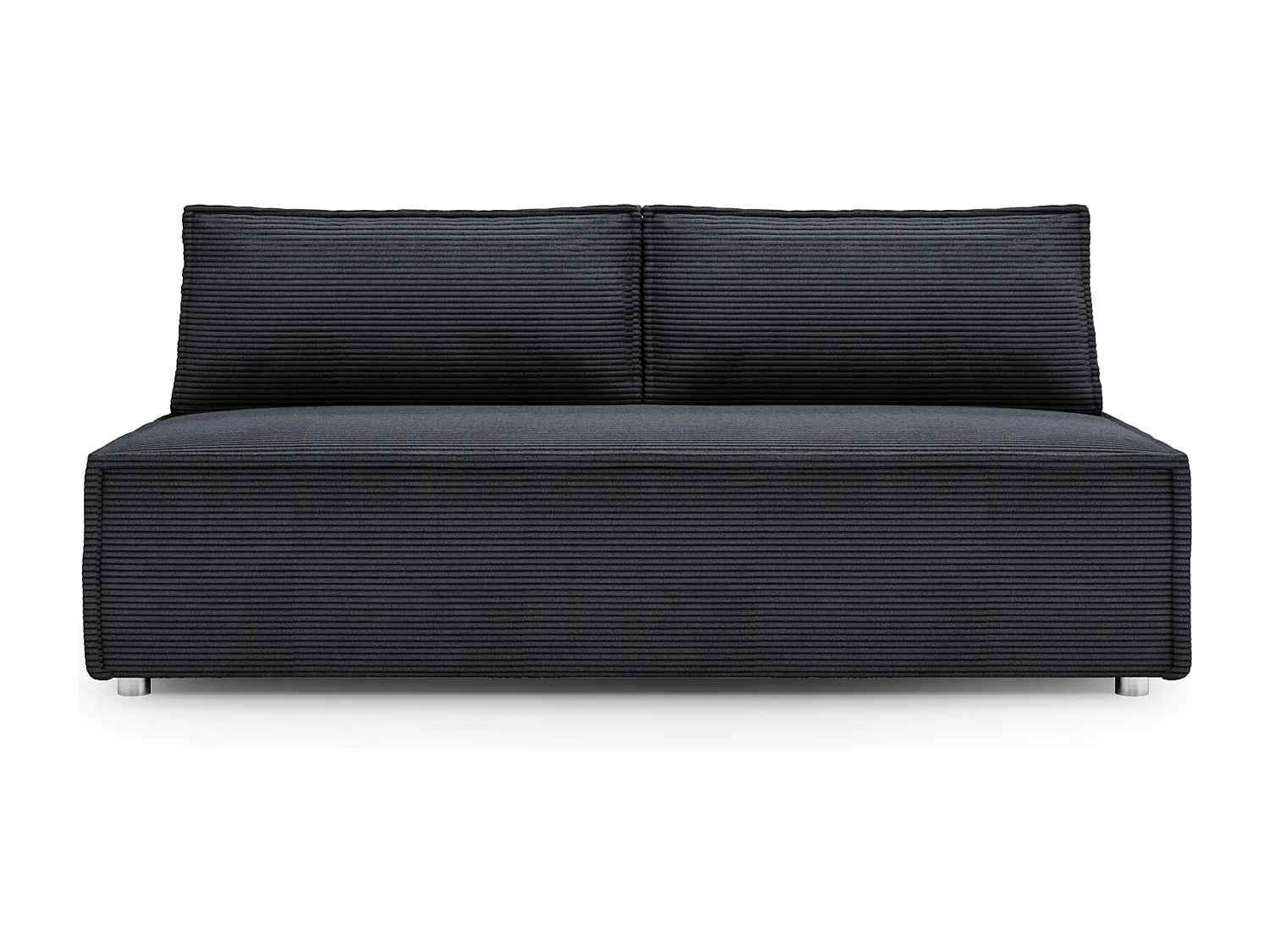 Canapé avec fonction couchage et coffre de lit, canapé-lit DUO Poso tissu - plusieurs coloris Gris foncé