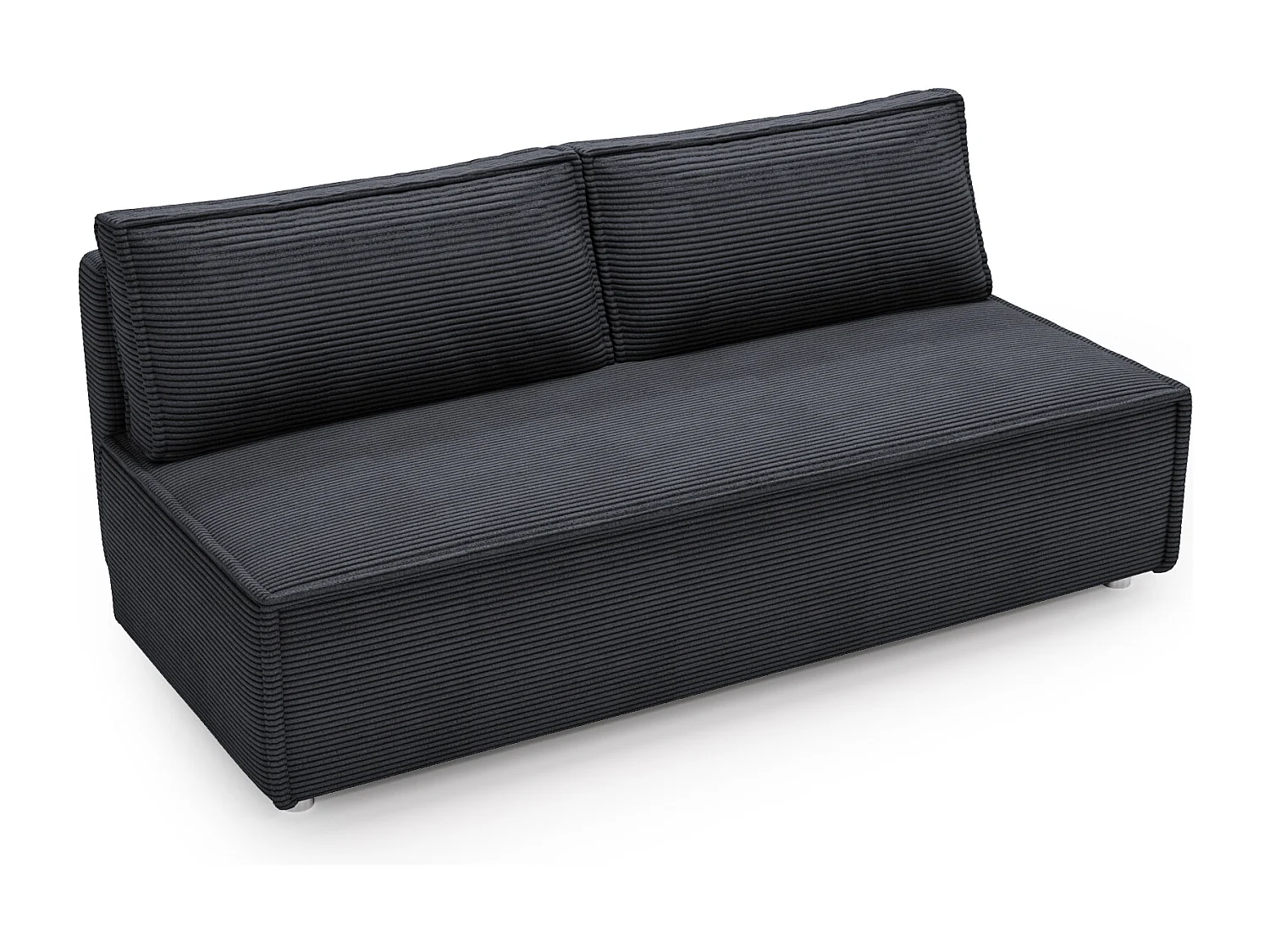 Canapé avec fonction couchage et coffre de lit, canapé-lit DUO Poso tissu - plusieurs coloris Gris foncé