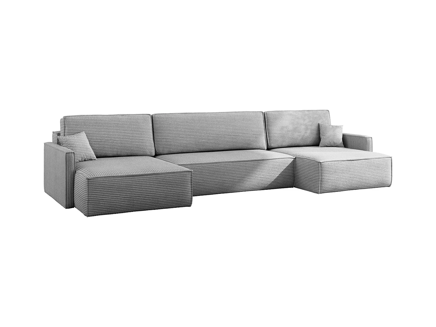 Ecksofa Carlos Mit Schlaffunktion und Bettkasten Elegante Stoff Poso Silber