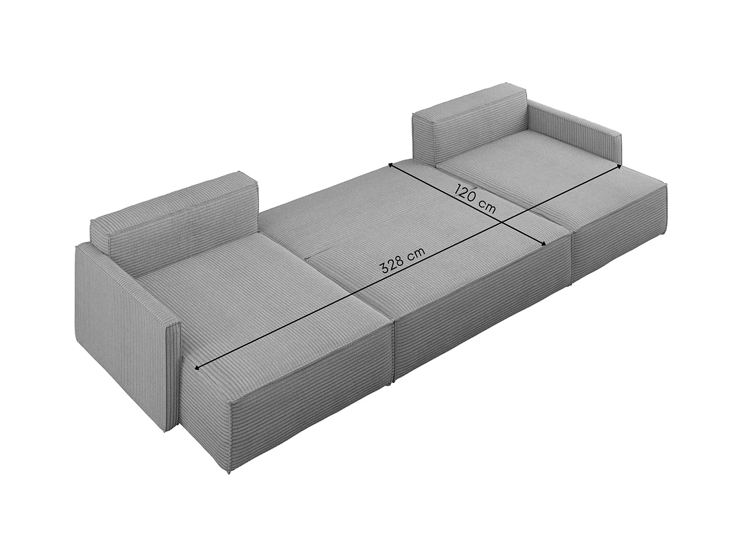 Ecksofa Carlos Mit Schlaffunktion und Bettkasten Elegante Stoff Poso Silber