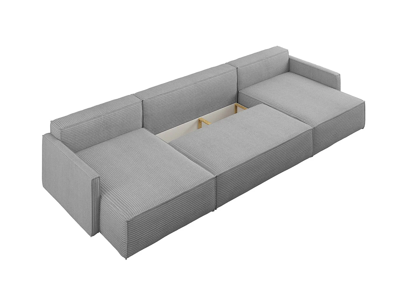 Ecksofa Carlos Mit Schlaffunktion und Bettkasten Elegante Stoff Poso Silber