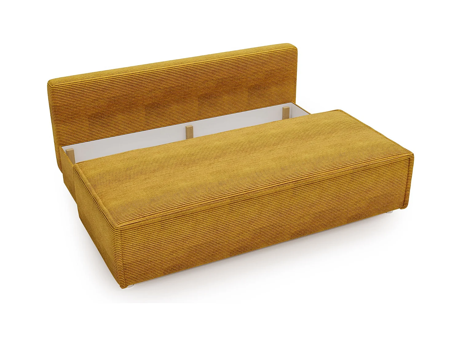 Canapé convertible DUO Poso en tissu - plusieurs coloris couleur moutarde