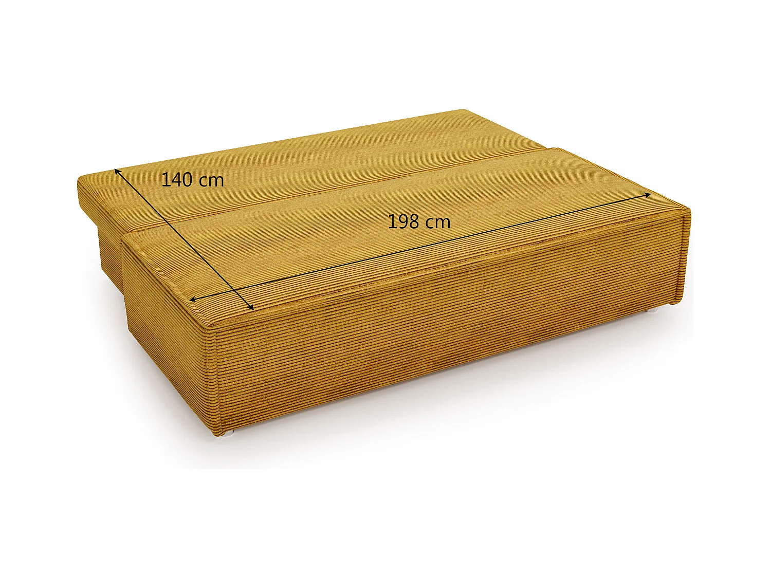 Canapé convertible DUO Poso en tissu - plusieurs coloris couleur moutarde