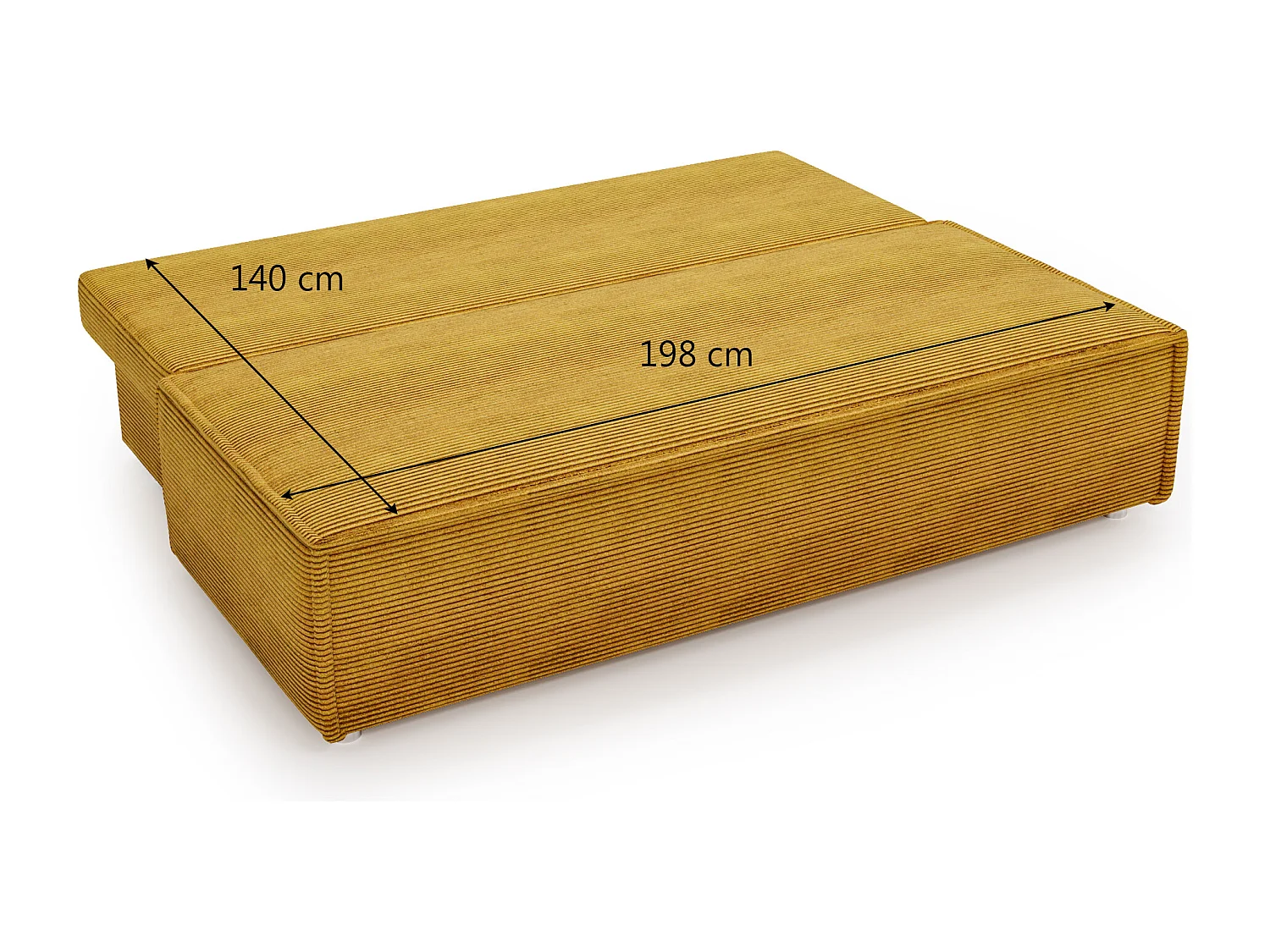 Canapé convertible DUO Poso en tissu - plusieurs coloris couleur moutarde