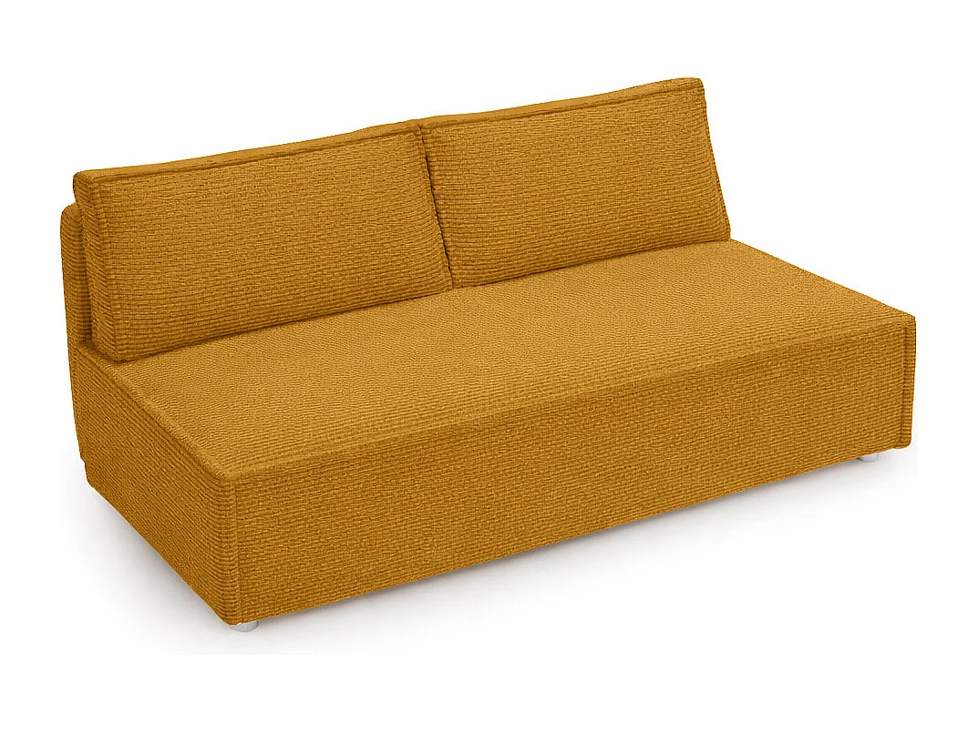 Canapé convertible DUO Poso en tissu - plusieurs coloris moutarde