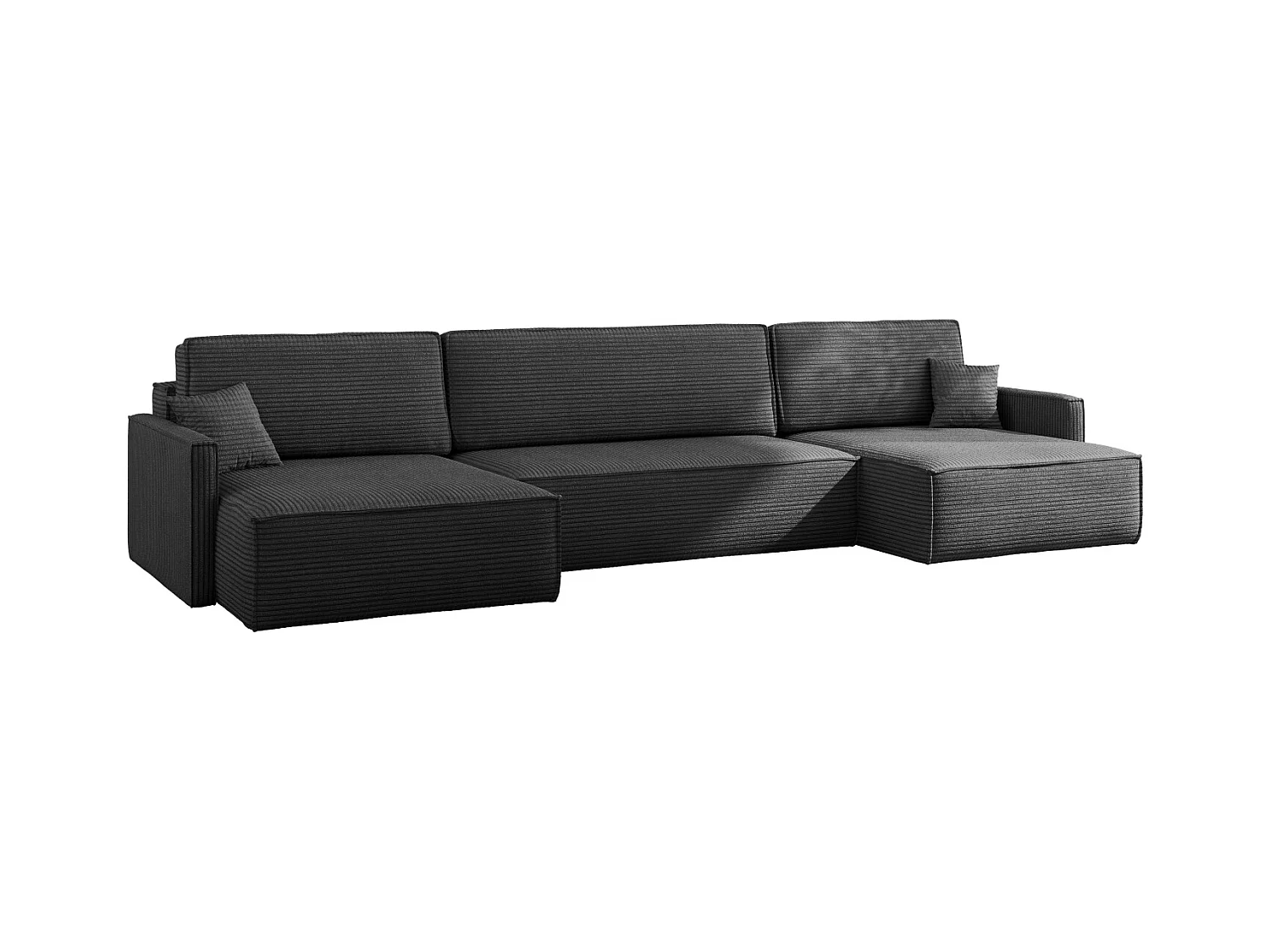 Ecksofa Carlos Mit Schlaffunktion und Bettkasten Elegante Stoff Poso Graphit