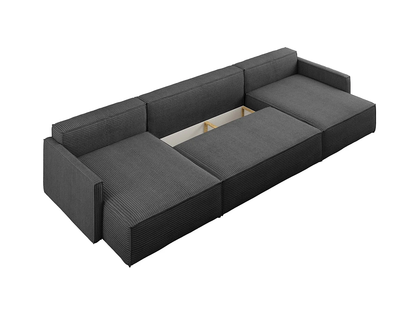 Ecksofa Carlos Mit Schlaffunktion und Bettkasten Elegante Stoff Poso Graphit