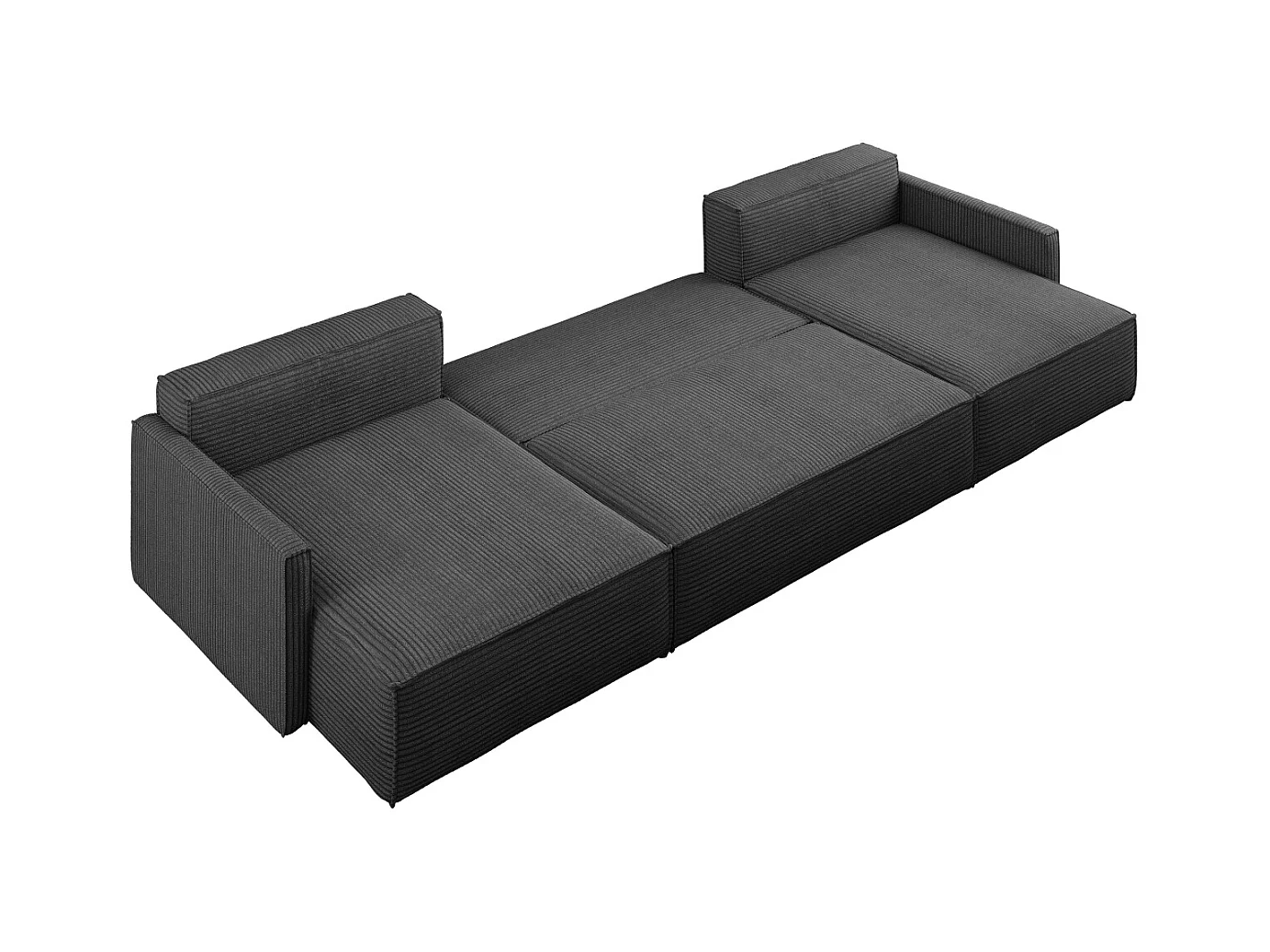 Ecksofa Carlos Mit Schlaffunktion und Bettkasten Elegante Stoff Poso Graphit