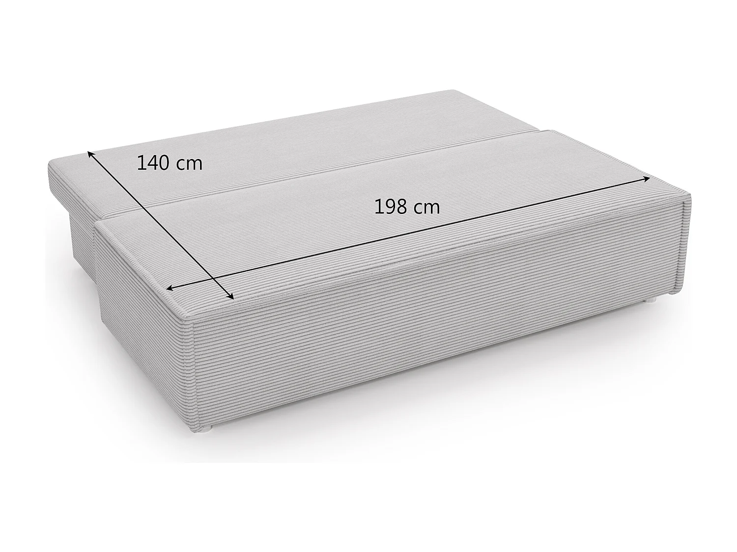 Bank met slaapfunctie en bedkast, slaapbank DUO Poso stof - vele kleuren grijs