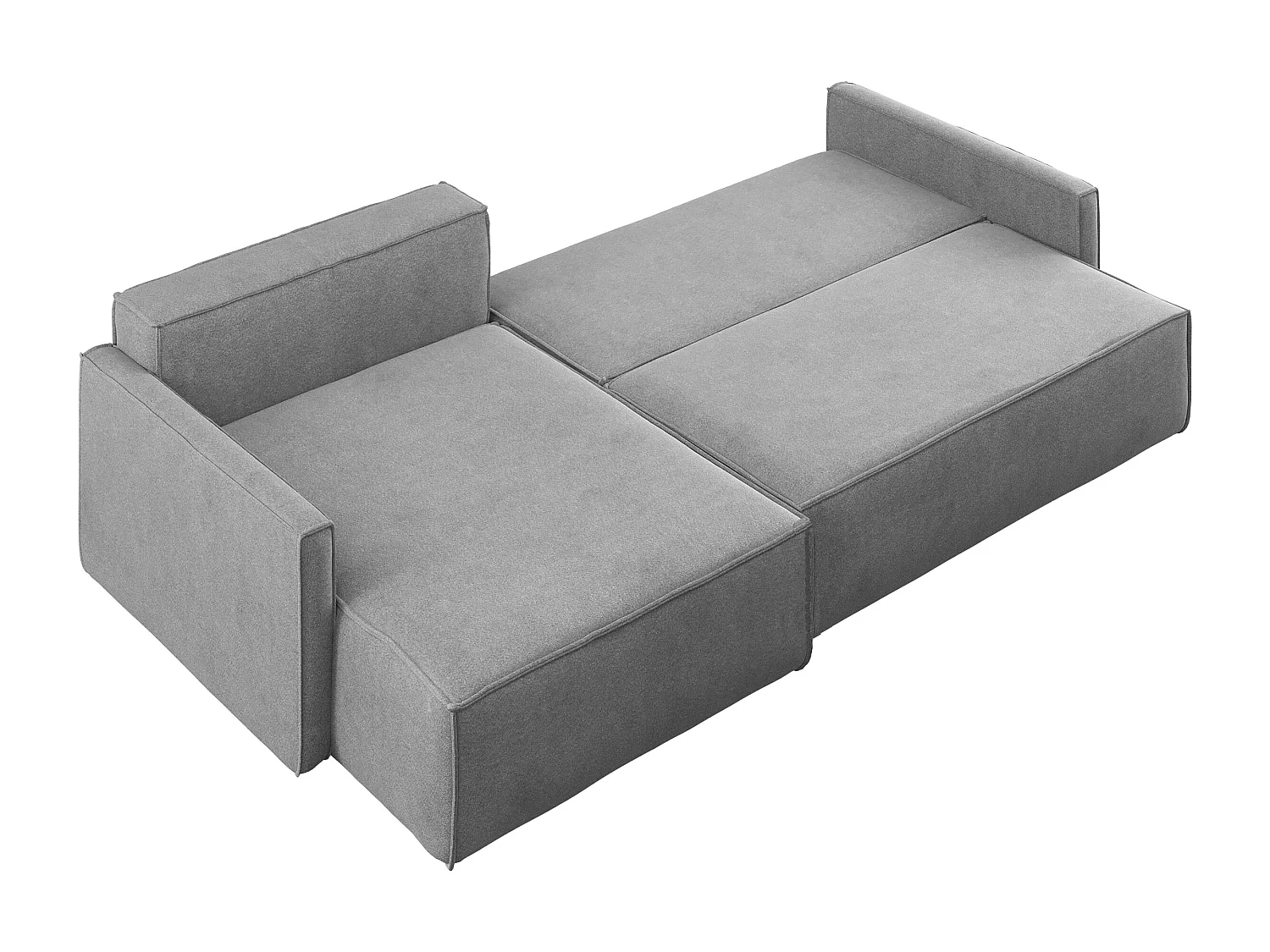 Schlafsofa Carlos L-Form, Ecksofa Mit Bettkasten Und Schlaffunktion Stoff Salvador Links Grau