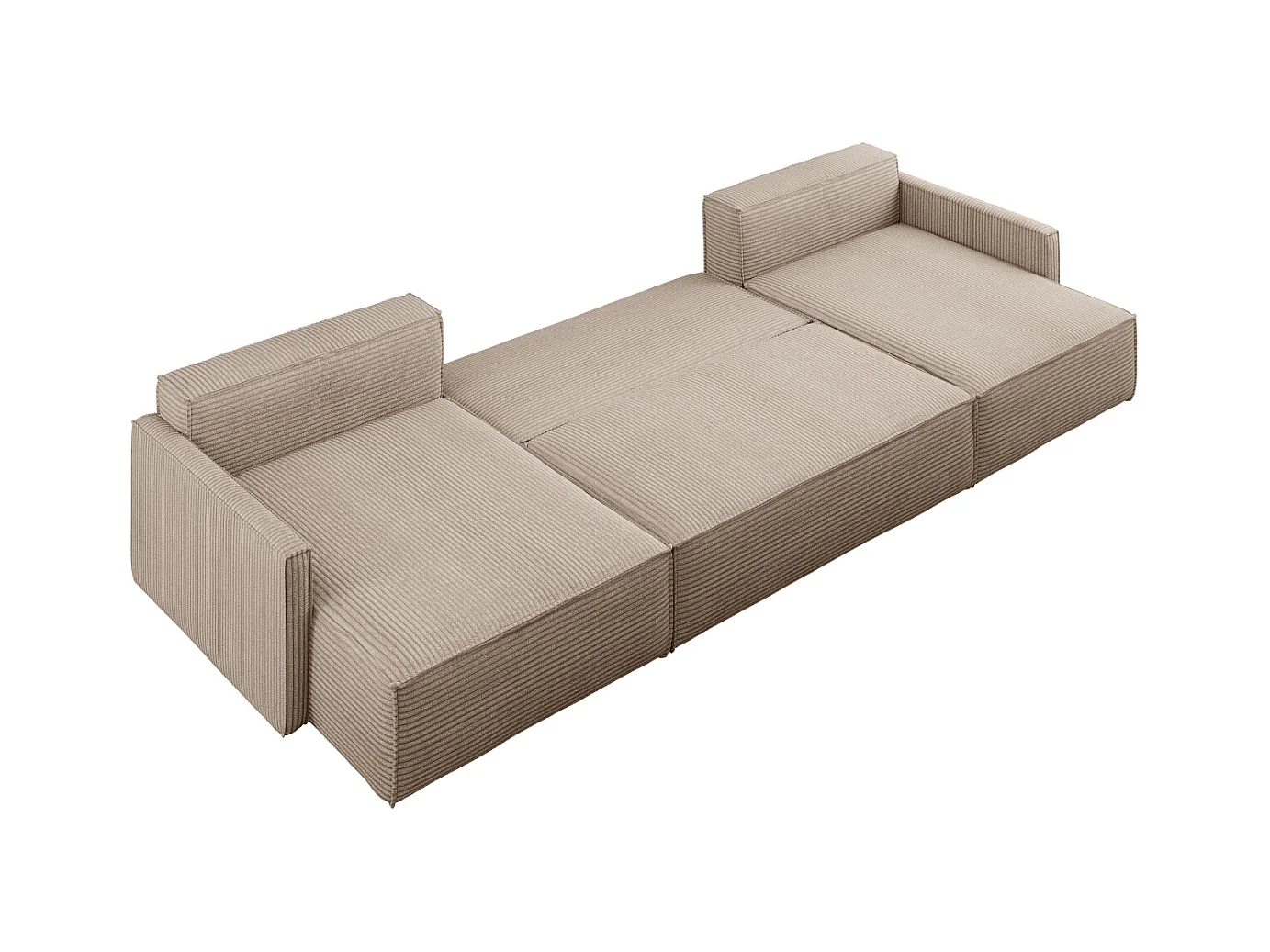 Ecksofa Carlos Mit Schlaffunktion und Bettkasten Elegante Stoff Poso Dunkelbeige