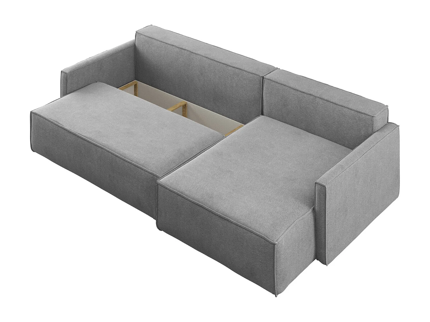 Schlafsofa Carlos L-Form, Ecksofa Mit Bettkasten Und Schlaffunktion Stoff Salvador Rechts Grau