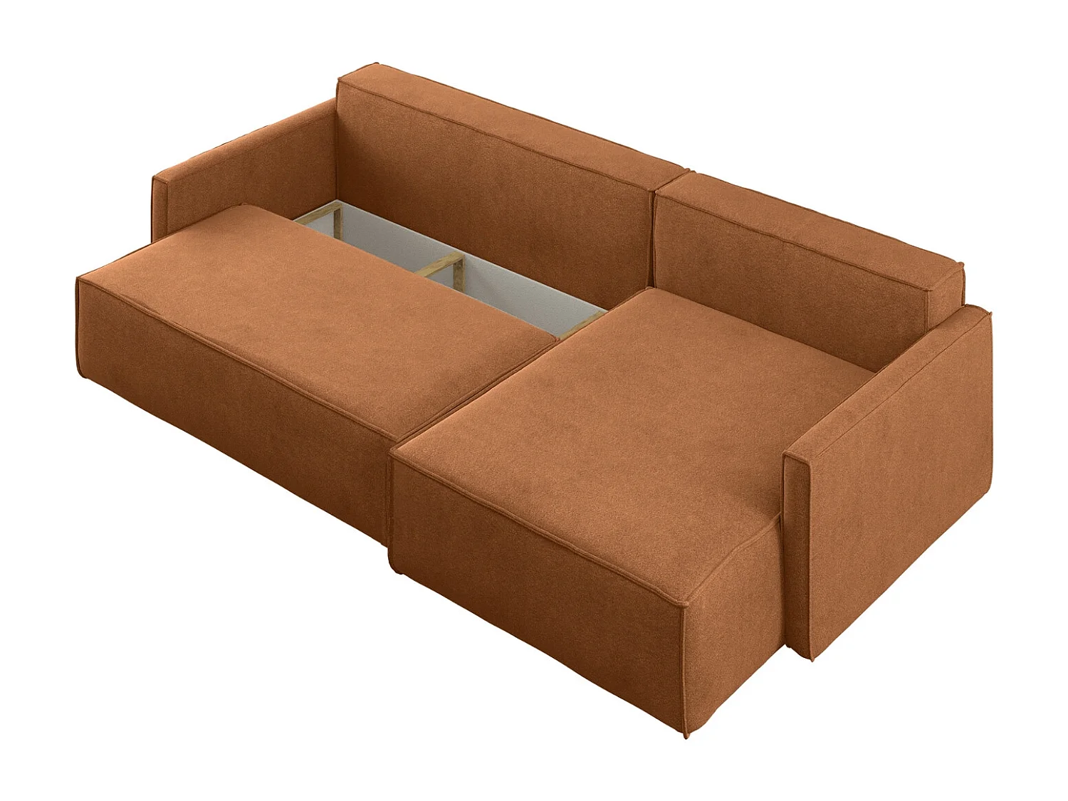 Schlafsofa Carlos L-Form, Ecksofa Mit Bettkasten Und Schlaffunktion Stoff Salvador Rechts Braun