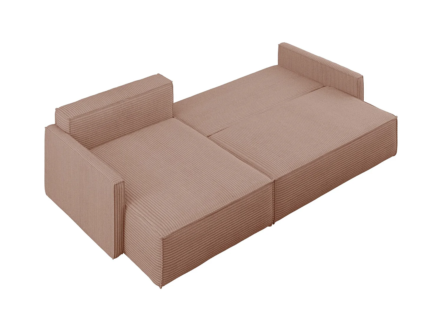 Canapé-lit Carlos, canapé d'angle en L avec fonction couchage et coffre de lit, tissu Poso Rosa Left