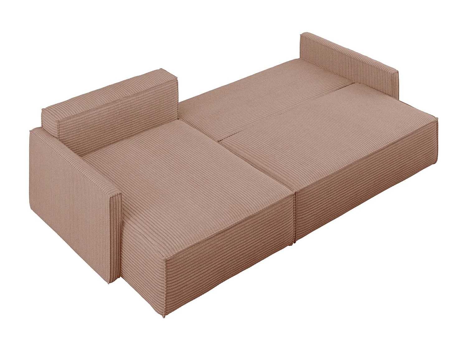 Canapé-lit Carlos, canapé d'angle en L avec fonction couchage et coffre de lit, tissu Poso Rosa Left